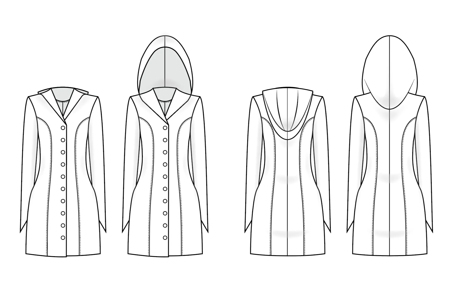 Portfolio piece from Hooded Mini Dress - CAD Flats
